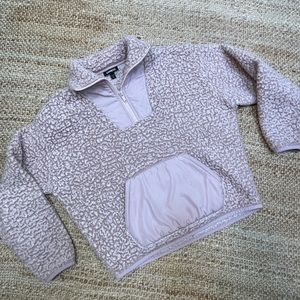 Express light pink teddy 1/4 zip pullover